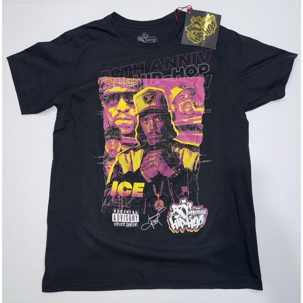 Ice T 50th Anniversary Hip Hop T Shirt Men's Large Black NWT